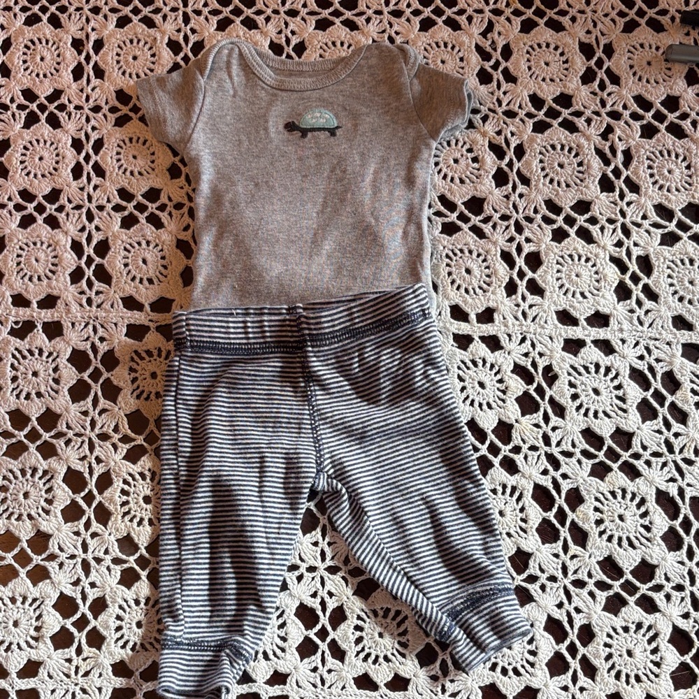 Carter's Gray and Blue Striped Kids Pajamas